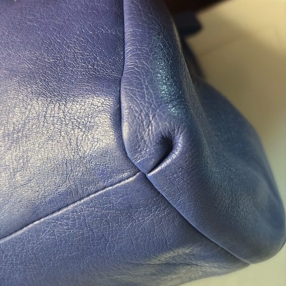 Coach  Madison Phoebe  pebble leather Royal blue  triple compart. Shoulder Bag - Picture 13 of 17